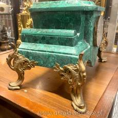 Zegar kominkowy z lampą, w stylu secesyjnym