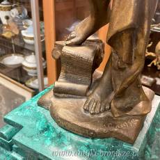 Zegar kominkowy z lampą, w stylu secesyjnym