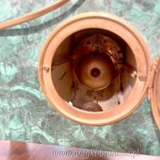 Zegar kominkowy z lampą, w stylu secesyjnym