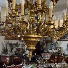 żyrandol rococco - PAŁACOWY Z BRĄZU ciężki