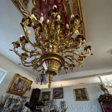 żyrandol rococco - PAŁACOWY Z BRĄZU ciężki
