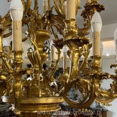 żyrandol rococco - PAŁACOWY Z BRĄZU ciężki