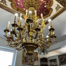 żyrandol rococco - PAŁACOWY Z BRĄZU ciężki