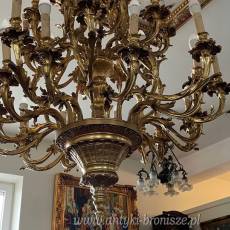 żyrandol rococco - PAŁACOWY Z BRĄZU ciężki