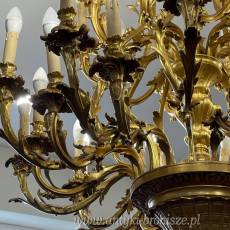 żyrandol rococco - PAŁACOWY Z BRĄZU ciężki