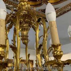 żyrandol rococco - PAŁACOWY Z BRĄZU ciężki