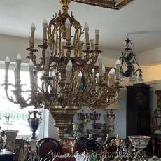 żyrandol rococco - PAŁACOWY Z BRĄZU ciężki