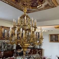 żyrandol rococco - PAŁACOWY Z BRĄZU ciężki
