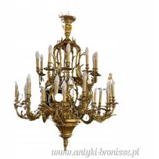 żyrandol rococco - PAŁACOWY Z BRĄZU ciężki