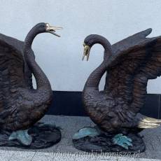 KOMPLET ŁABĘDZI Z BRĄZU duże !! ŁABĘDŹ