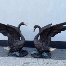 KOMPLET ŁABĘDZI Z BRĄZU duże !! ŁABĘDŹ