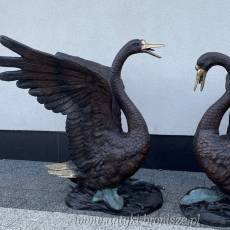 KOMPLET ŁABĘDZI Z BRĄZU duże !! ŁABĘDŹ