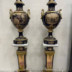 AMFORA NA POSTUMENCIE - gazon - KOBALT Z BRĄZEM