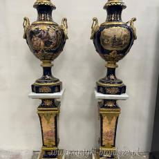 AMFORA NA POSTUMENCIE - gazon - KOBALT Z BRĄZEM