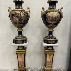 AMFORA NA POSTUMENCIE - gazon - KOBALT Z BRĄZEM