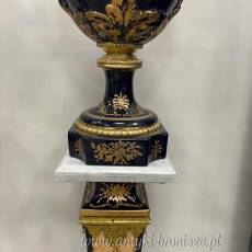 AMFORA NA POSTUMENCIE - gazon - KOBALT Z BRĄZEM