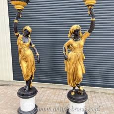 GRECZYNKI - MURZYNKI duże figury z brązu DONICE !!