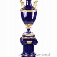 KOBALT- WAZA AMFORA Z POSTUMENTEM z brązem