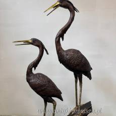 CZAPLE żurawie na konarze -FONTANNA Z BRĄZU