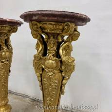 PAŁACOWE POSTACIOWE SŁUPKI Z MOSIĄDZU