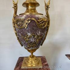 SŁUPKI MARMUROWE Z AMFORAMI unikat Bordo