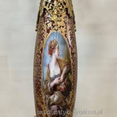 PAŁACOWE LAMPY KRYSZTAŁOWE stojące- PORCELANA Z BRĄZEM