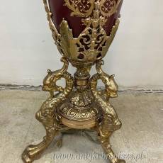 PAŁACOWE LAMPY KRYSZTAŁOWE stojące- PORCELANA Z BRĄZEM