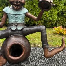 SKRZAT NA DYMIONIE - Figura z brązu Troll Gnom Ogród Dom Ozdoba