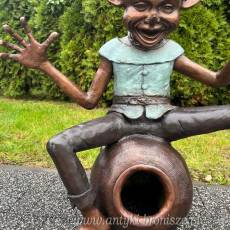 SKRZAT NA DYMIONIE - Figura z brązu Troll Gnom Ogród Dom Ozdoba