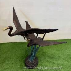 FIGURA z brązu -podstawa marmur - kaczki w locie