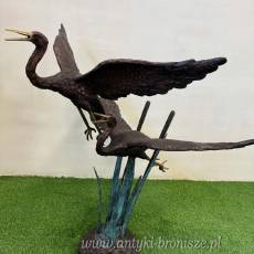 FIGURA z brązu -podstawa marmur - kaczki w locie