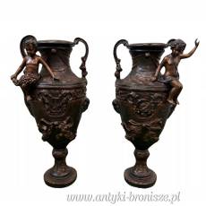 komplet wazonów z kobietami BRĄZ