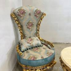 NIEBIESKI - Komplet wypoczynkowy 2 FOTELE +ŁAWA