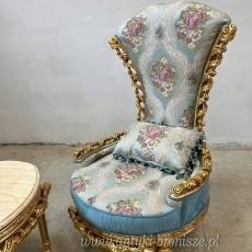 NIEBIESKI - Komplet wypoczynkowy 2 FOTELE +ŁAWA