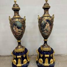 PAŁACOWE AMFORY NA PODSTAWIE - kobalt + mosiądz GAZON