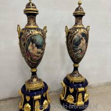 PAŁACOWE AMFORY NA PODSTAWIE - kobalt + mosiądz GAZON