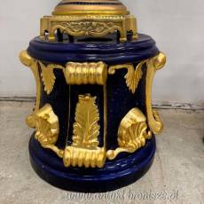 PAŁACOWE AMFORY NA PODSTAWIE - kobalt + mosiądz GAZON