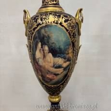 PAŁACOWE AMFORY NA PODSTAWIE - kobalt + mosiądz GAZON