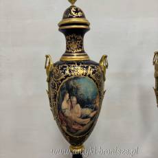 PAŁACOWE AMFORY NA PODSTAWIE - kobalt + mosiądz GAZON