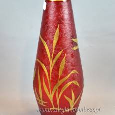 Wazon ze szkła trawionego, dzikie gęsi , wys. 30cm  początek XXw