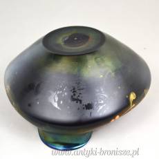 Misa iryzująca, fiolet i złote kwiaty, secesja ok.1900r Loetz Glass Bohemia ( ?)