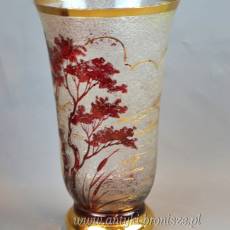 Wazon art deco Adat szkło trawione kwasem Francja lata 20/30te