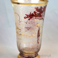 Wazon art deco Adat szkło trawione kwasem Francja lata 20/30te