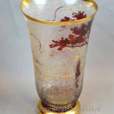 Wazon art deco Adat szkło trawione kwasem Francja lata 20/30te