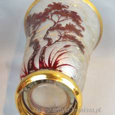 Wazon art deco Adat szkło trawione kwasem Francja lata 20/30te