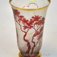 Wazon art deco Adat szkło trawione kwasem Francja lata 20/30te