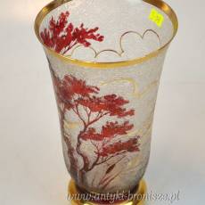 Wazon art deco Adat szkło trawione kwasem Francja lata 20/30te