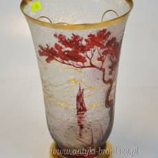 Wazon art deco Adat szkło trawione kwasem Francja lata 20/30te