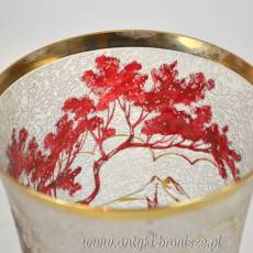 Wazon art deco Adat szkło trawione kwasem Francja lata 20/30te