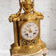 Zegar kominkowy Ludwik XVI brąz złocony